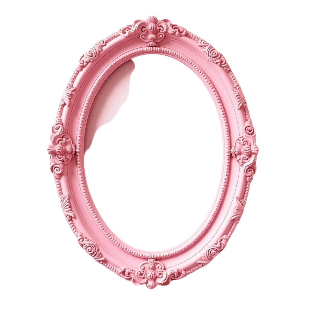 Elegant Pink Oval Frame